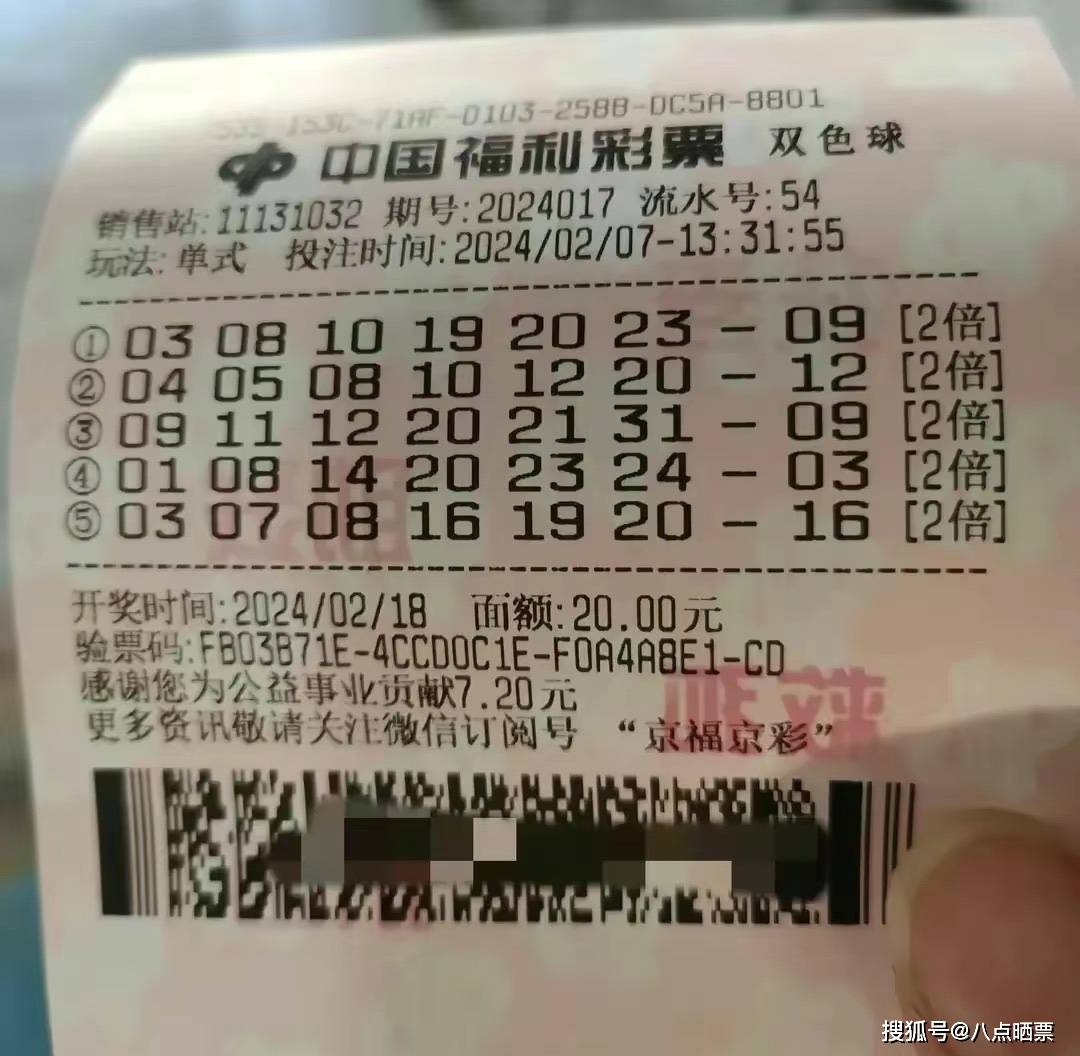 揭秘双色球第24017期，晒票背后的故事与彩民心声双色球今天开奖晒票24期