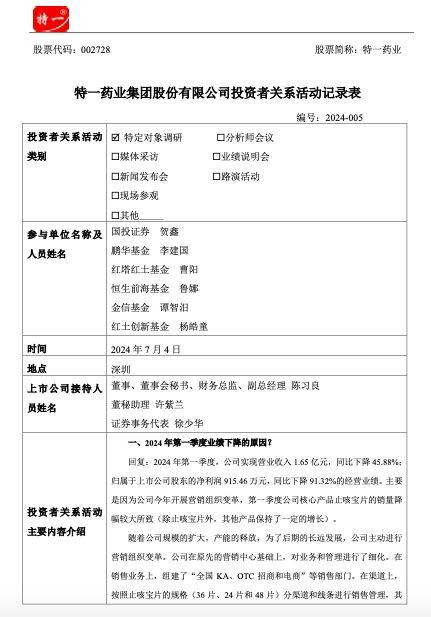 探索特一药业的创新之路，从传统到现代的医药革新特一药业集团股份有限公司